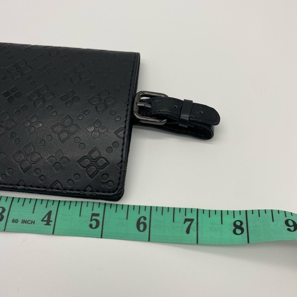 ☘️5 for $40☘️ BCBGMAXAZRIA Black Fold-over Card Holder with Luggage Tag NWT - Picture 11 of 12